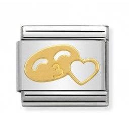 Composable Classic Fun 1 Stainless Steel And 18k Gold (Smile With Heart)
