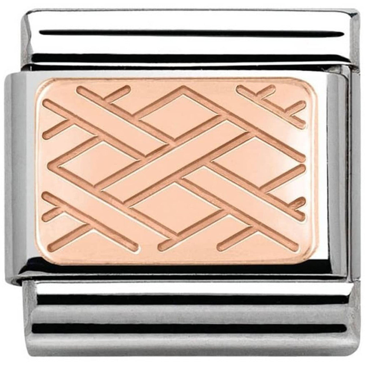 Composable Classic & stainless steel Symbols 9ct Rose and enamel Gold Plate+Weave