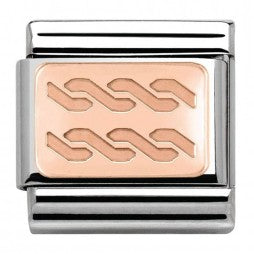 Composable Classic & stainless steel Symbols 9ct Rose and enamel Gold Plate+Plaits