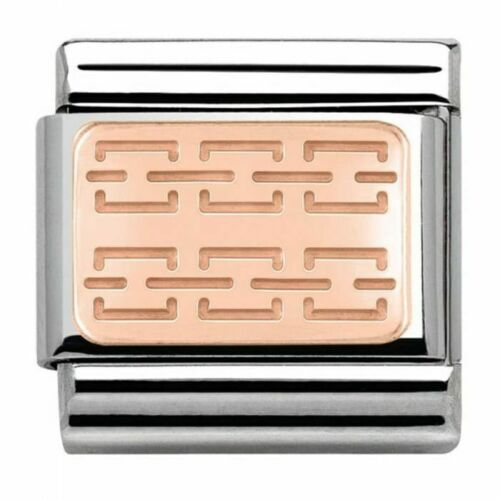 Composable Classic & stainless steel Symbols 9ct Rose and enamel+Chains