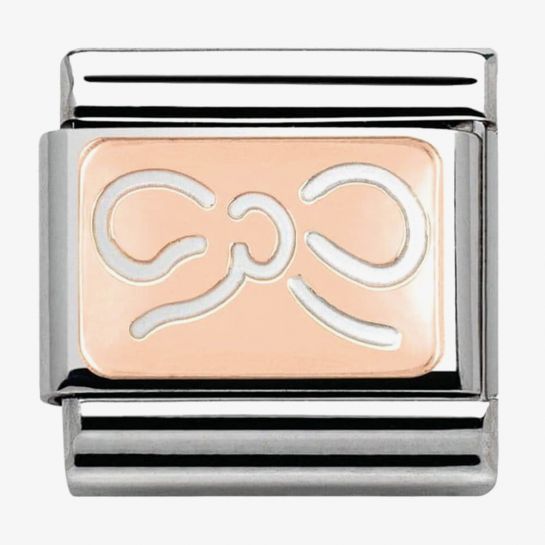 Composable Classic & stainless steel Symbols 9ct Rose and enamel +Bow