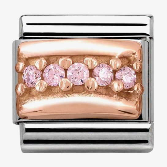Composable Classic & stainless steel 9ct Rose Couture+ Pink cz