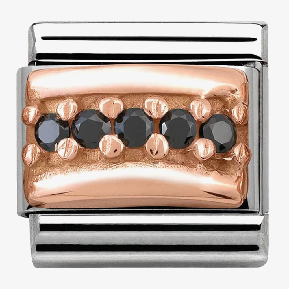 Composable Classic & stainless steel 9ct Rose Couture+ Black cz