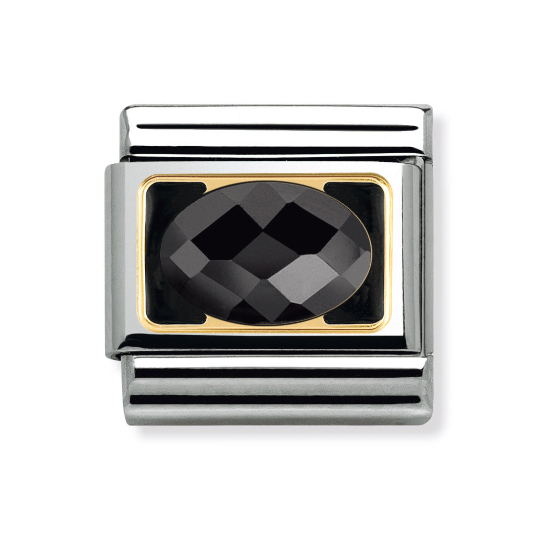 Composable Classic Stainless Steel With 18k Gold, Elegance  - Black CZ