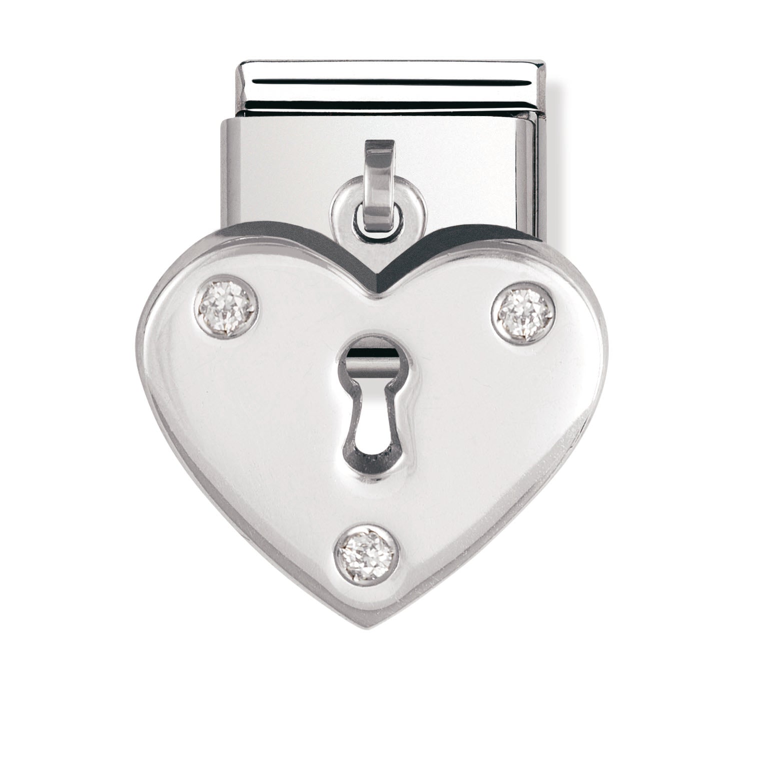Composable Classic Stainless Steel - Heart + Lock Cz