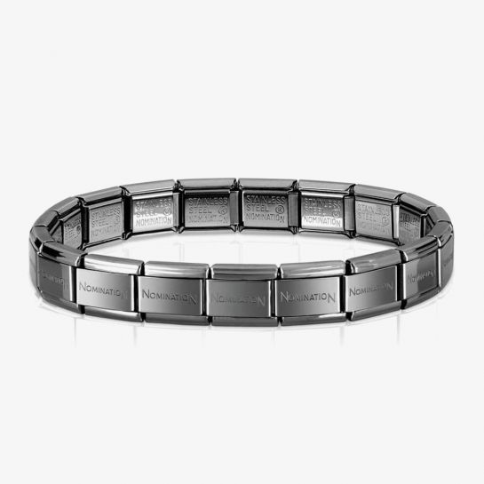 Composable Classic gun metal coloured Stainless Steel - x18 Link bracelet