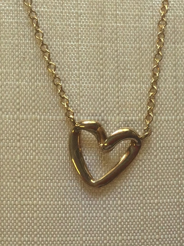 9ct Yellow Gold Dia Ribbon Hrt Pndt+Ch