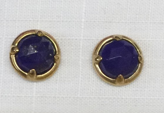 9ct Yellow Gold Dk Blu Lapis Stud