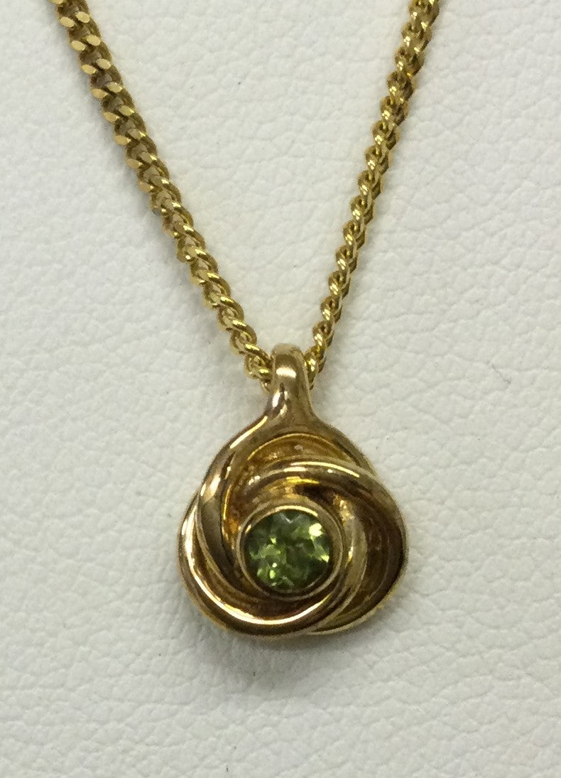 9ct Yellow Gold Knot-3mm-Peri+Chn