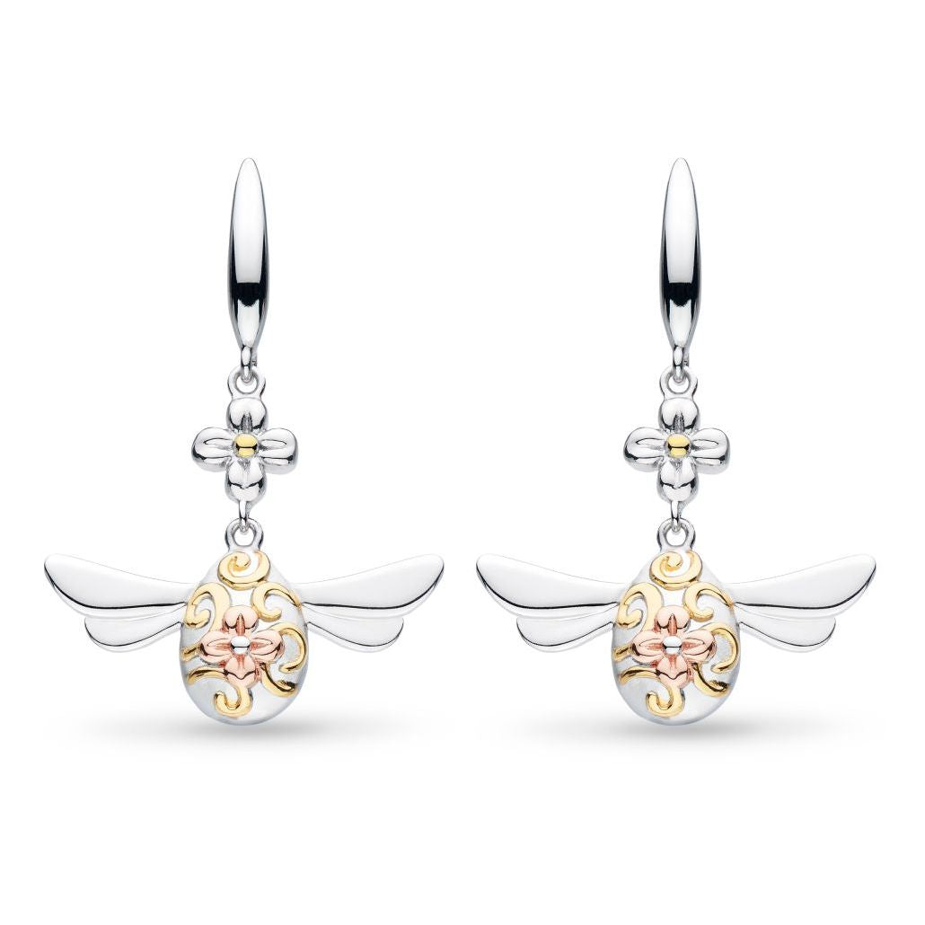 Silver & Gold Plate Blossom Flyte Queen Bee Drop Earrings