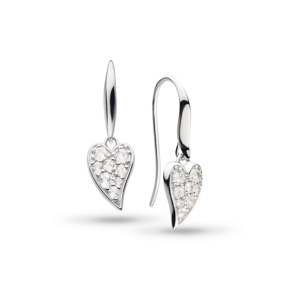 Desire Precious White Topaz Heart Drop Earrings