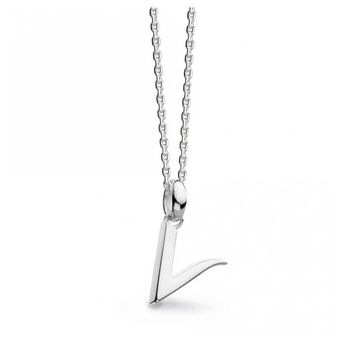 Kit Heath Silver Signature Capital V Necklace.  Not rhodiumed