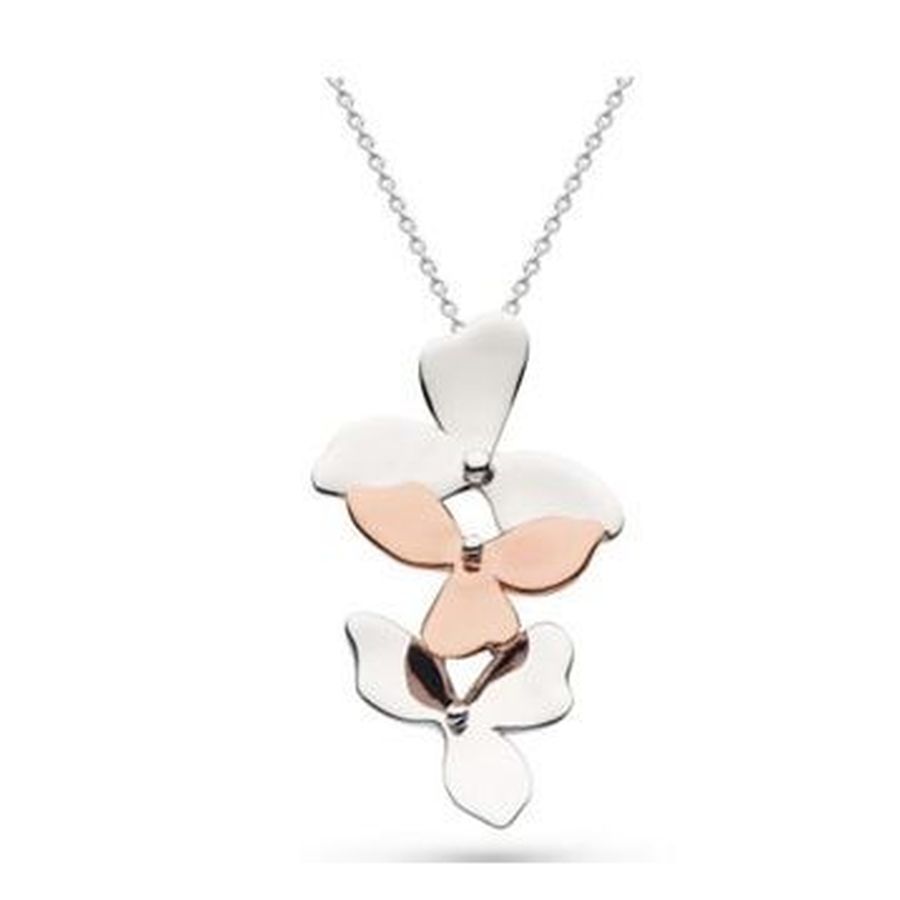 Silver and Rose Gold Plated Blossom Petal Bloom Necklace