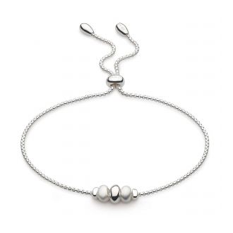 Silver Coast Tumble Rhodium Plate Toggle Bracelet