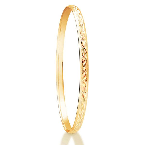 Silver and 9 carat yellow gold coated 5mm Heavy Court Bangle