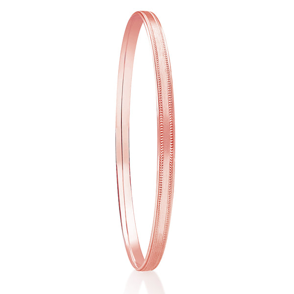 Silver and 9 carat rose gold coated 5mm Soft Court Bangle