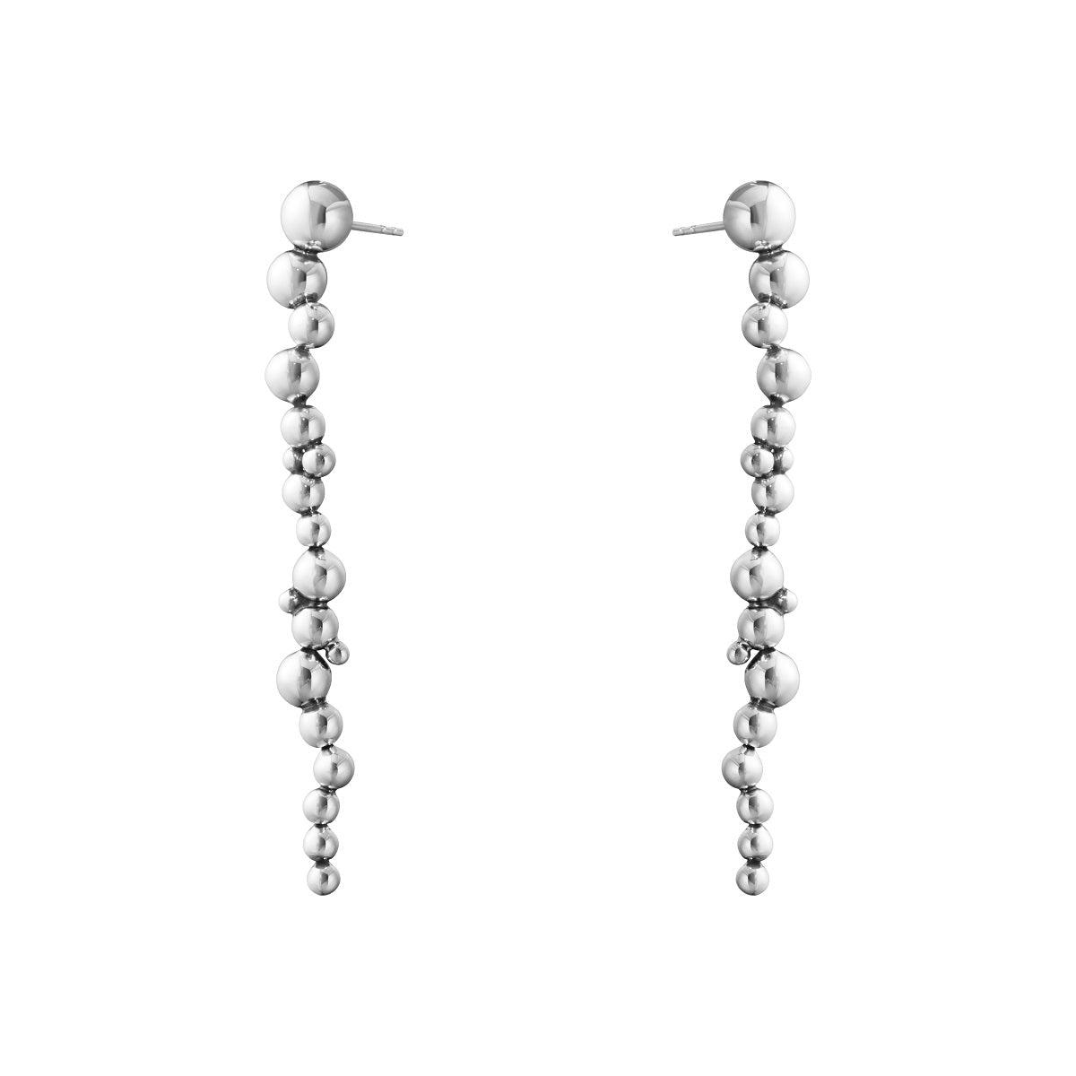 Silver Grapes Long Earrings