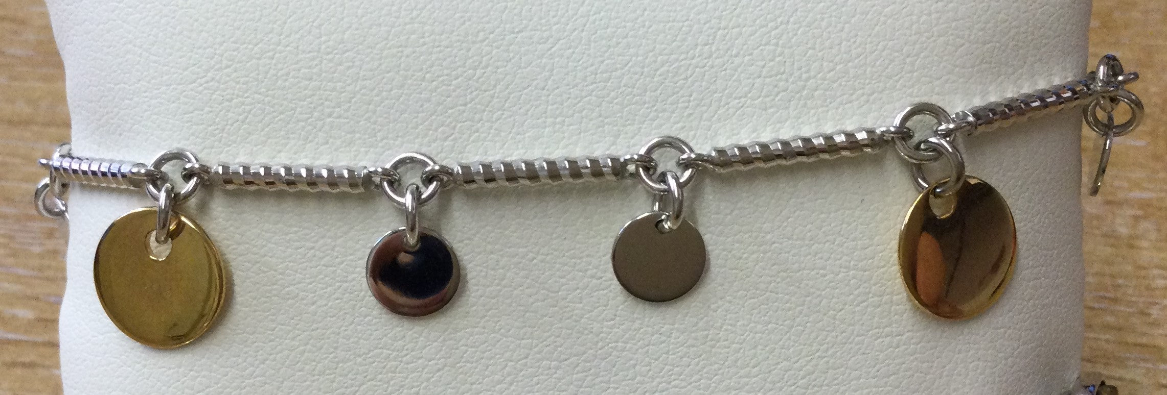 9ct Yellow and White Gold Disc Bracelet Fcy