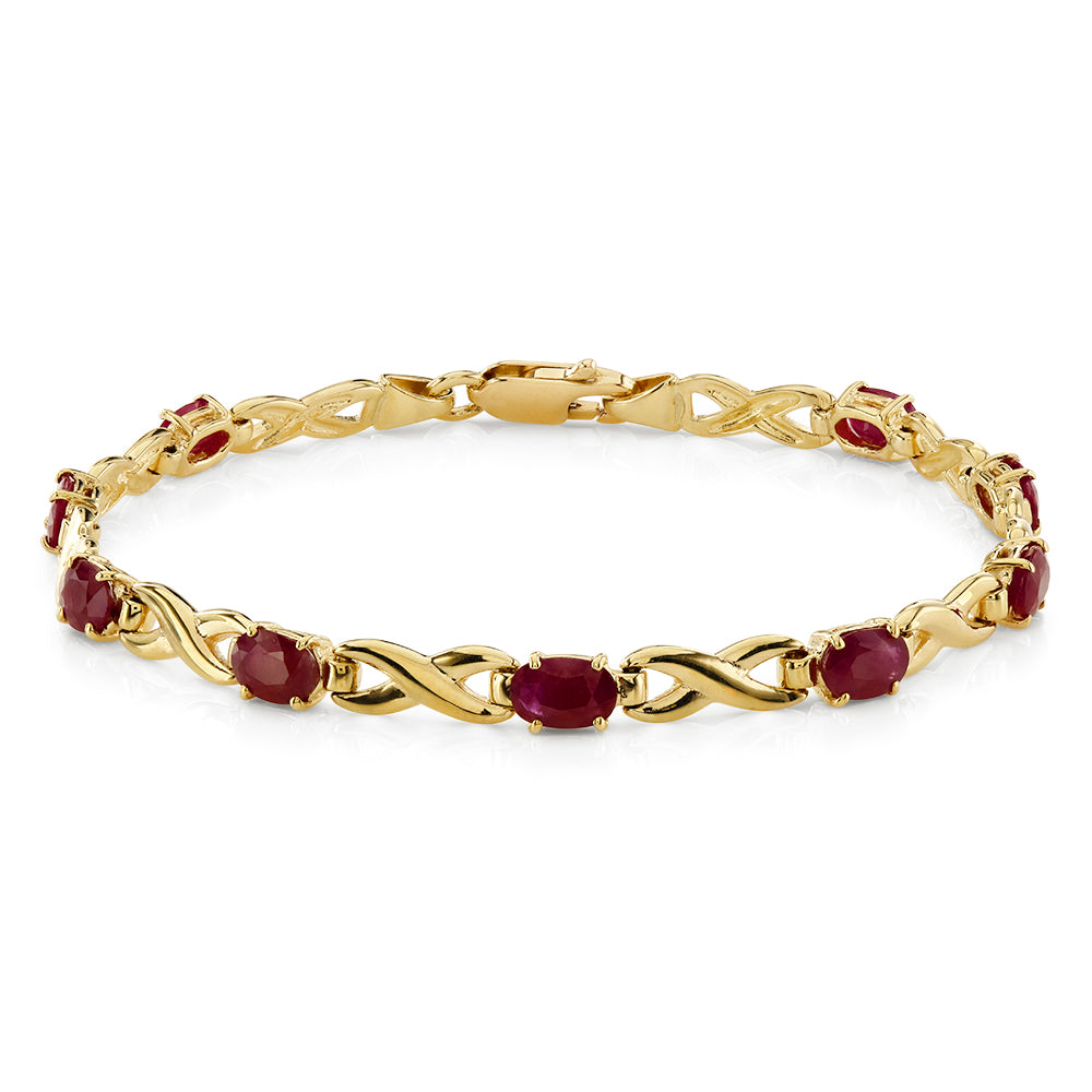 9ct Yellow Gold Ovlru+Fig8 Link Blt