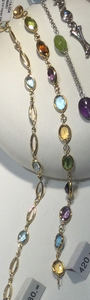 9ct gold  Y Multi Stone Blt