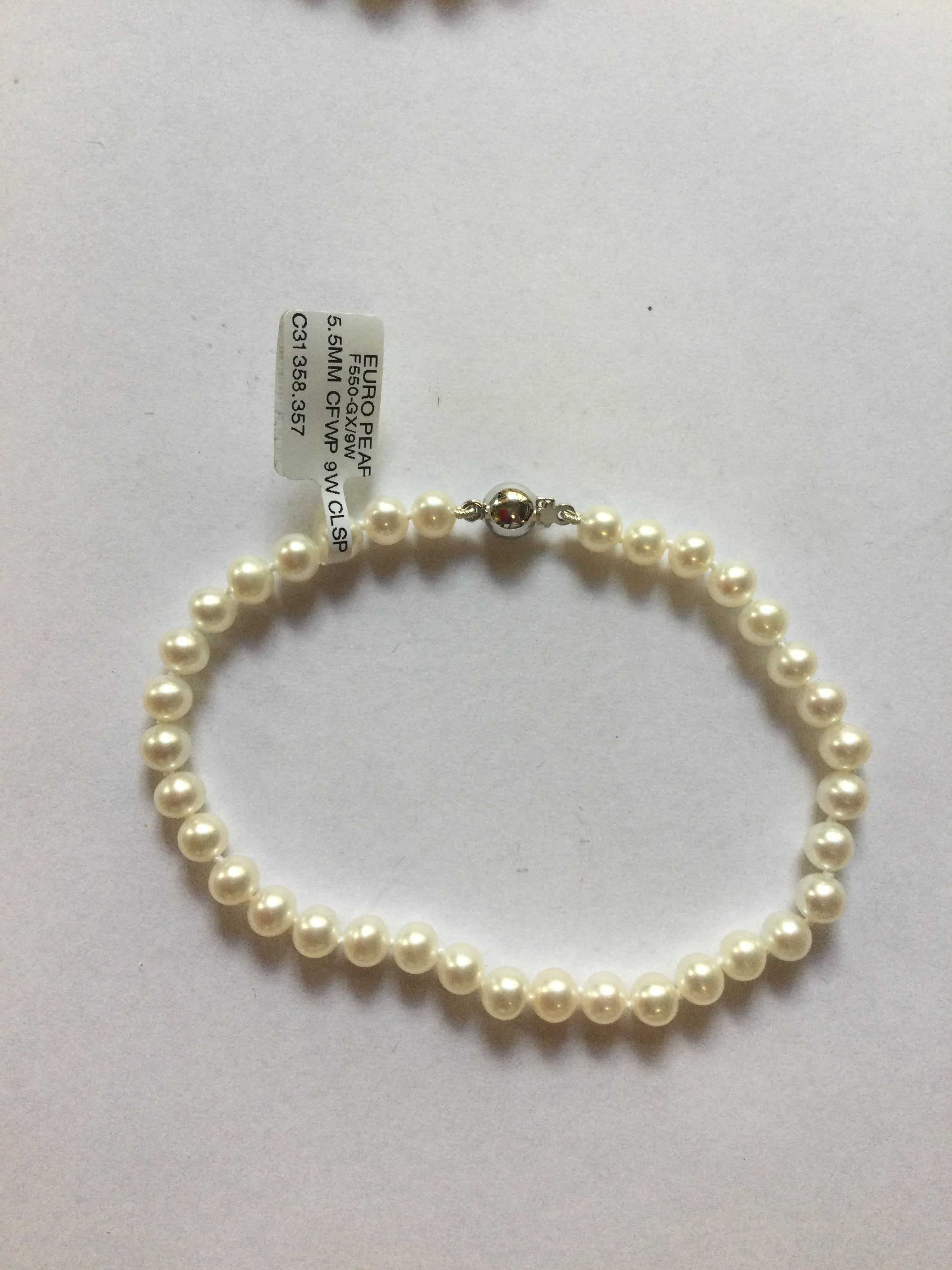5.5mm Cfwp 9ct White Gold Clsp