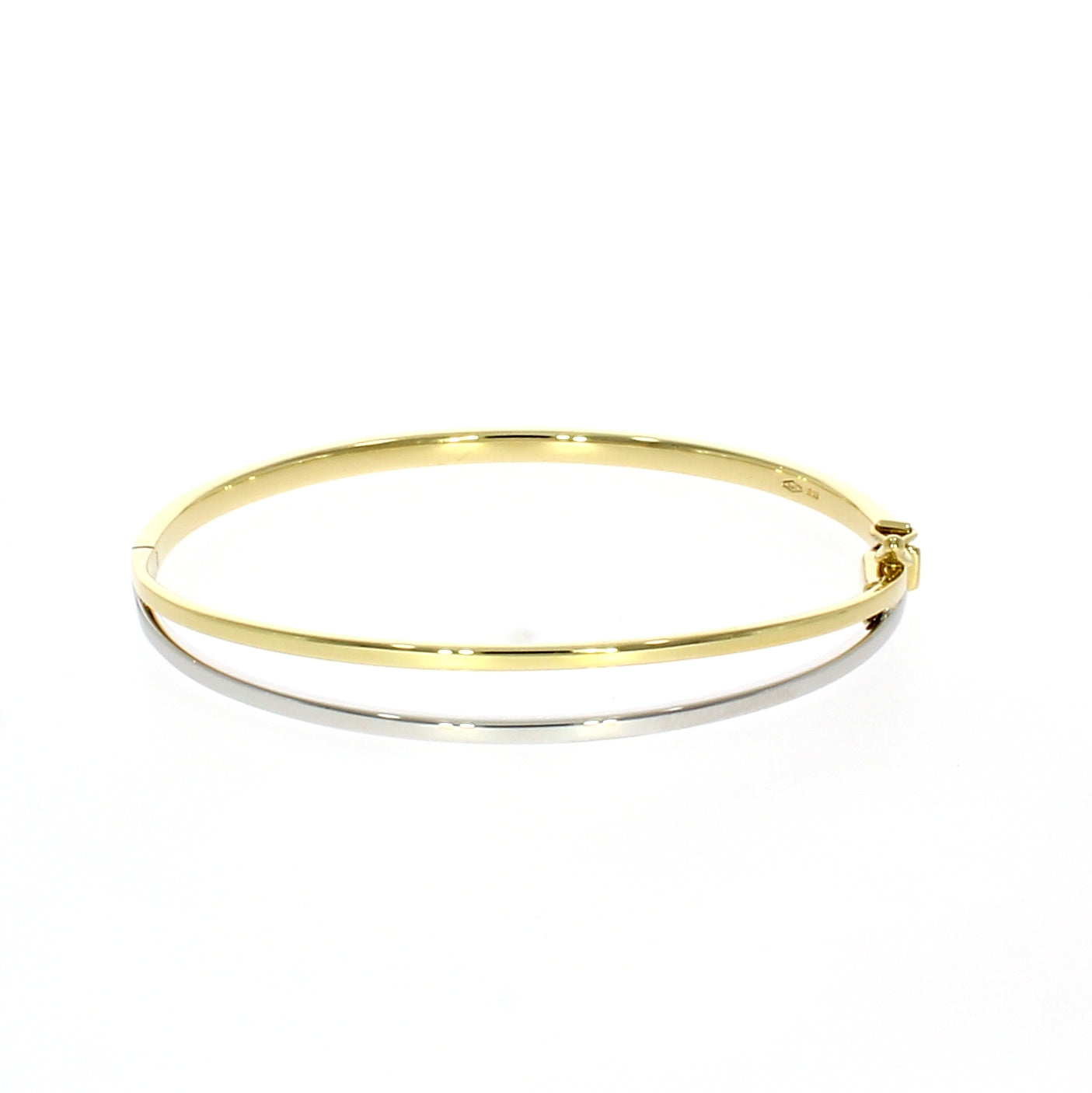 9ct yellow and white gold 2row Tapered