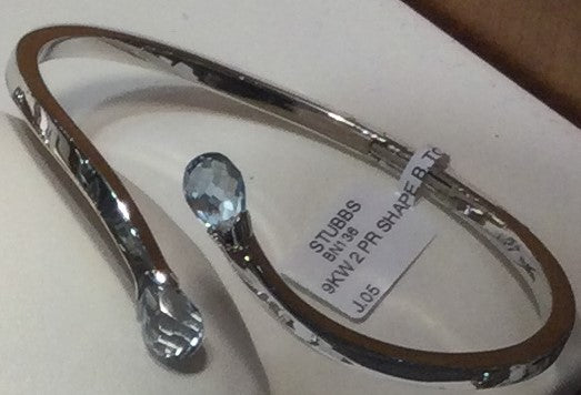 9ct White Gold 2 Pr Shape B.Top X/O