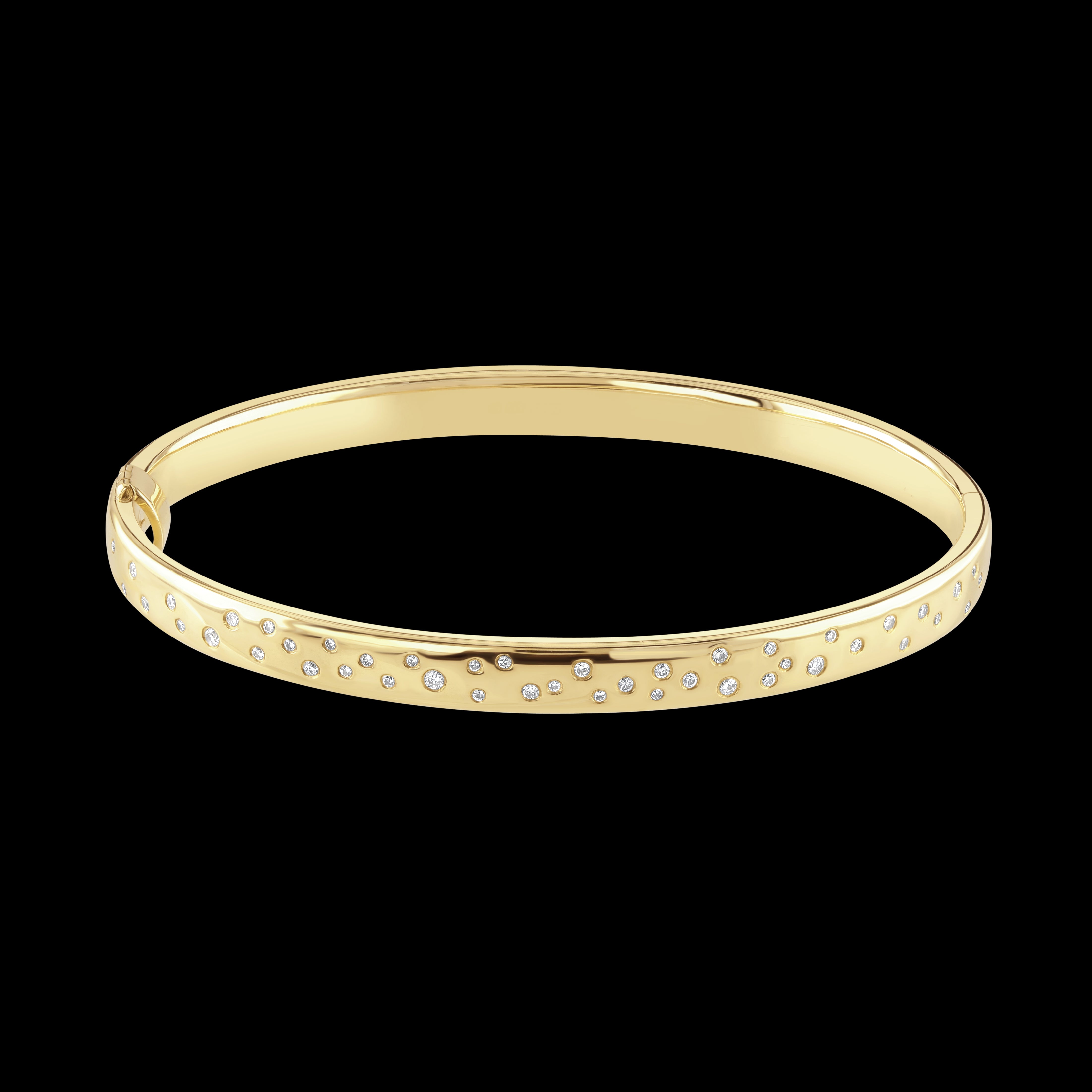 9ct Yellow Gold 45 Scattered Diam Bngl