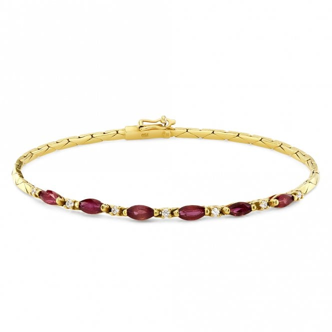 18ct Yellow gold Ruby & Diamond Bracelet