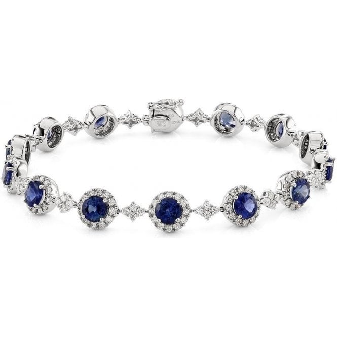18ct White Gold 14 Sapphire & 224 Diamond Bracelet