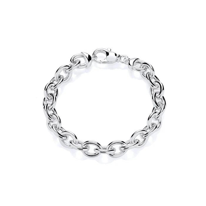 Silver Polished Cable Link bracelet 19cm
