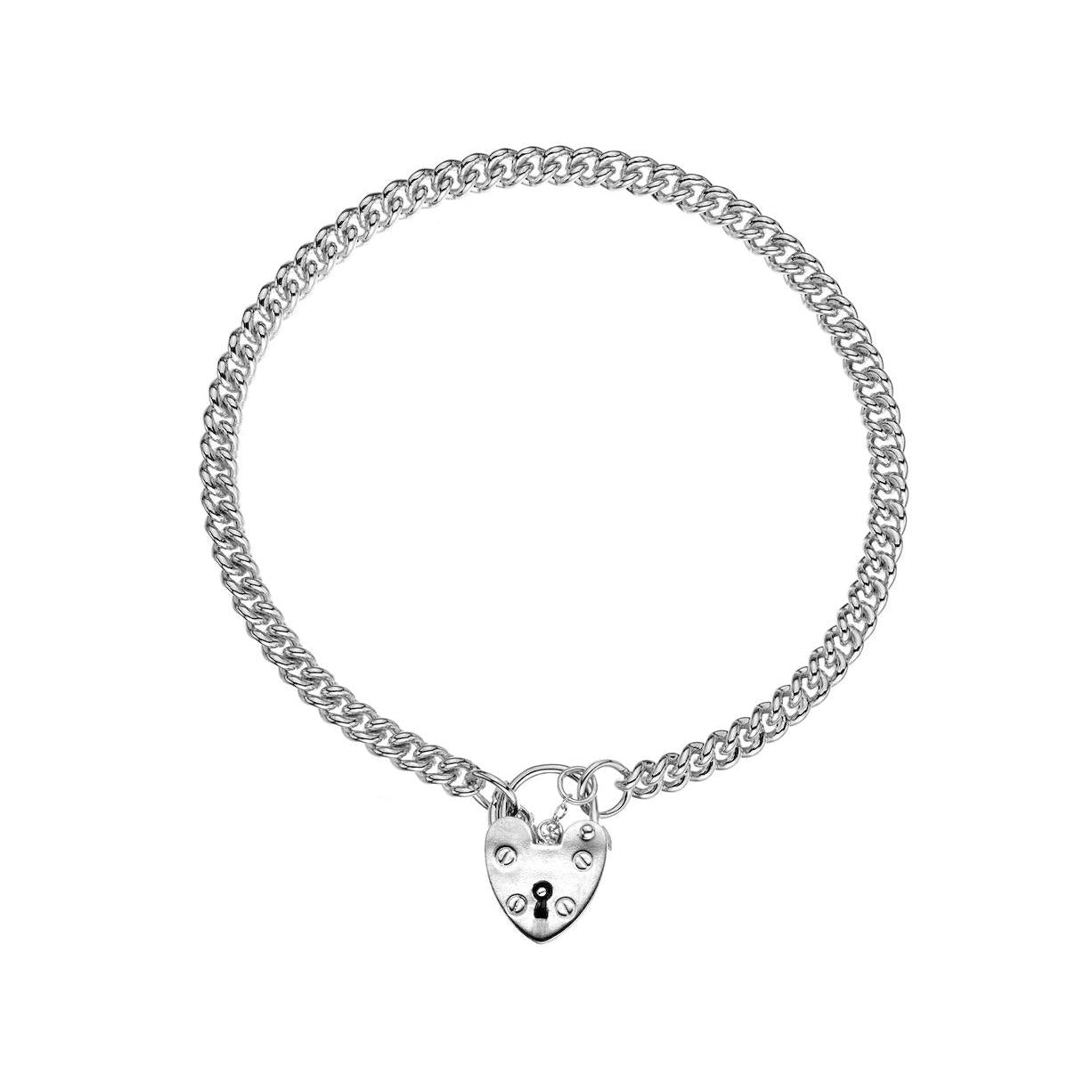 Silver Curb Link Charm Bracelet