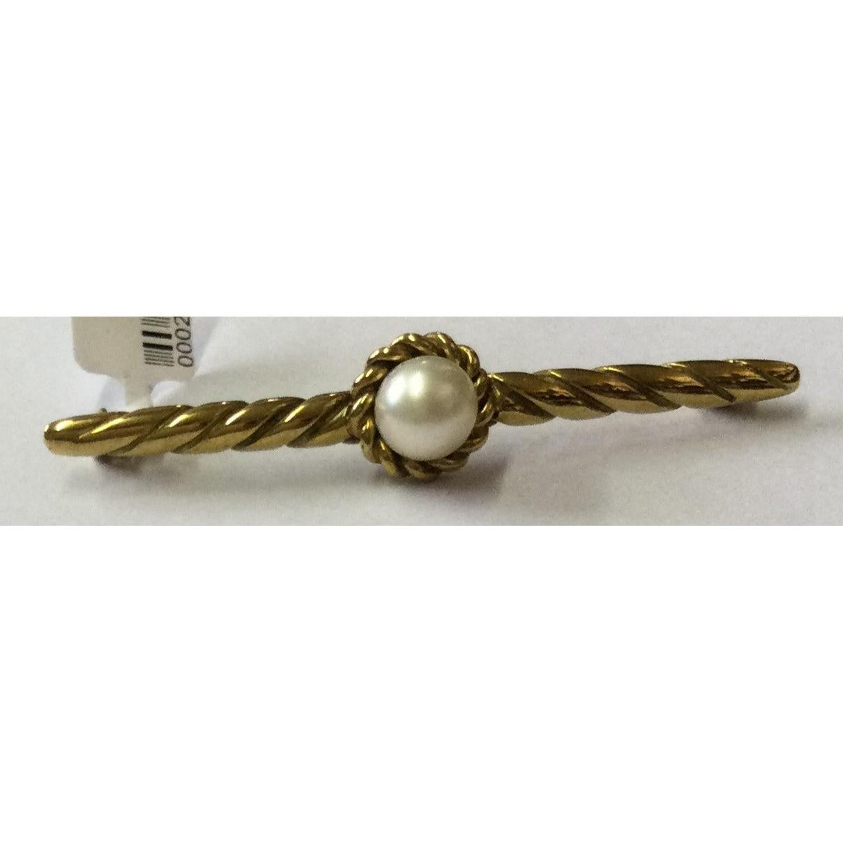 9ct gold  C.Pearl Bar