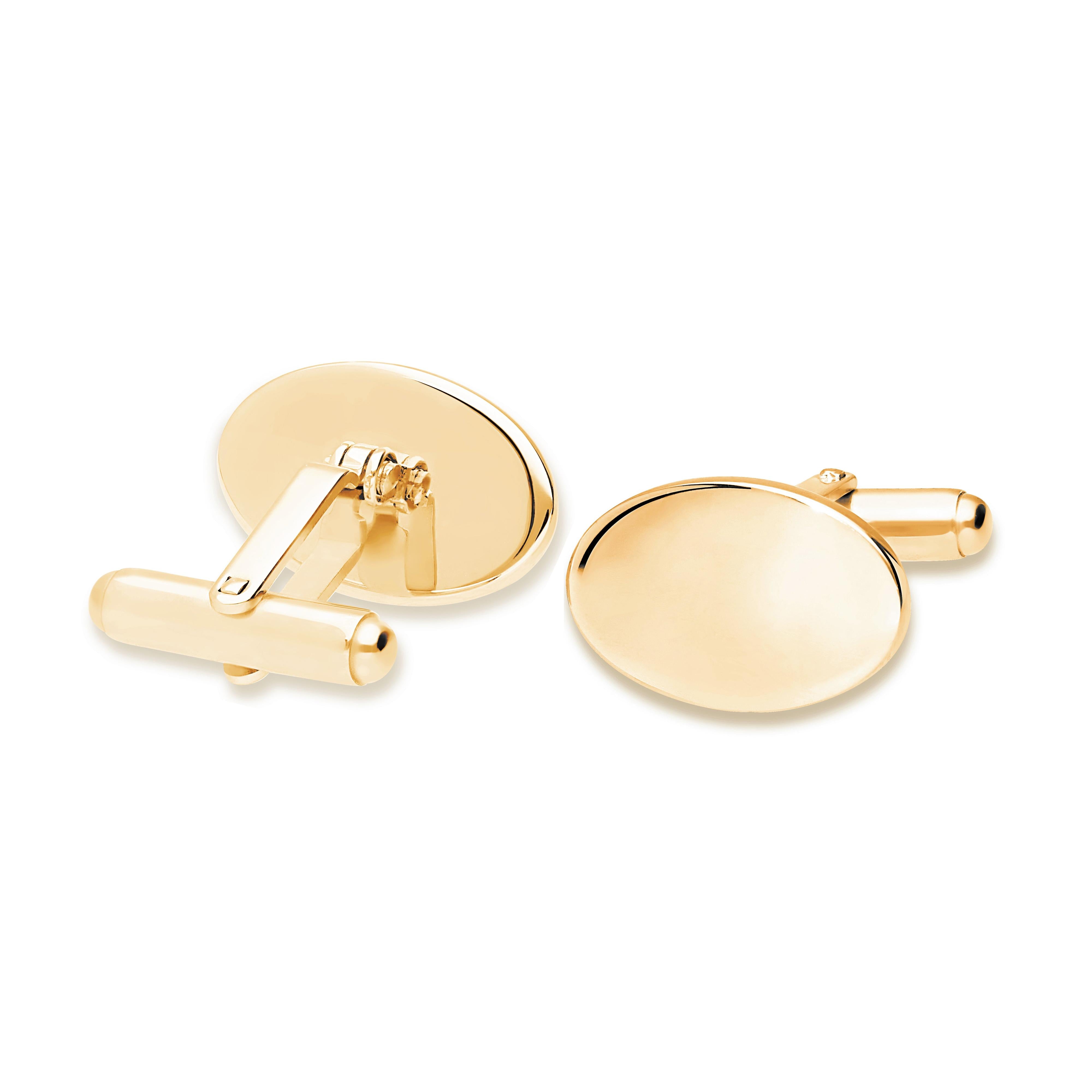 9ct Yellow Gold Oval Cufflinks