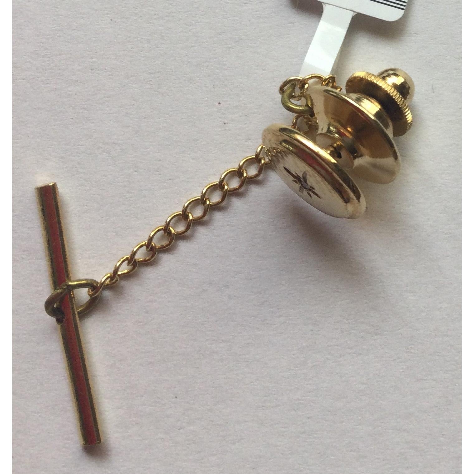 9ct gold  Ov Tie Tack + Diam