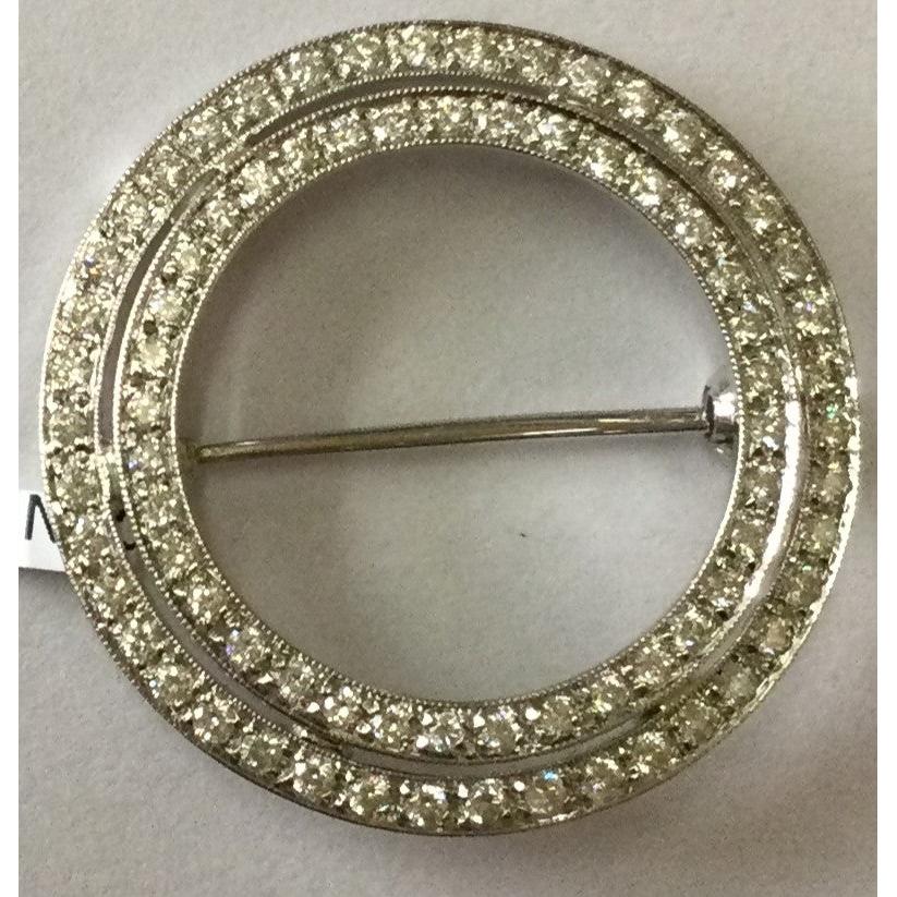 18ct White Gold 2 Circle Concentric