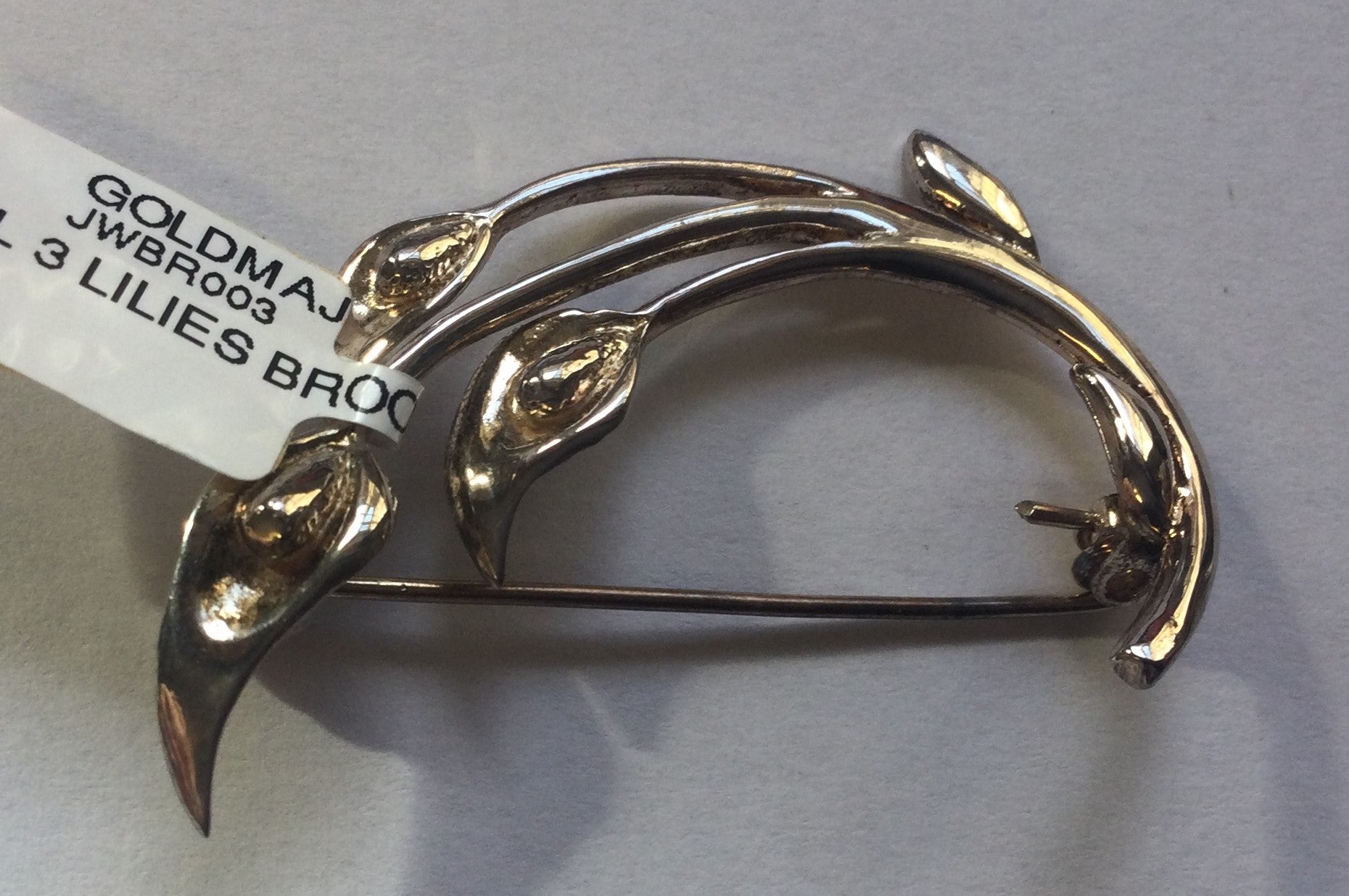 Silver 3 Lilies Brooch
