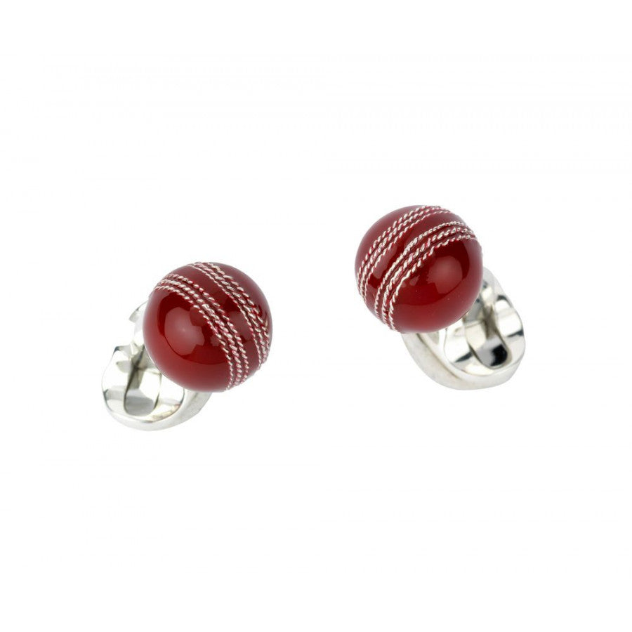 Sterling Silver Cricket Ball Cufflinks