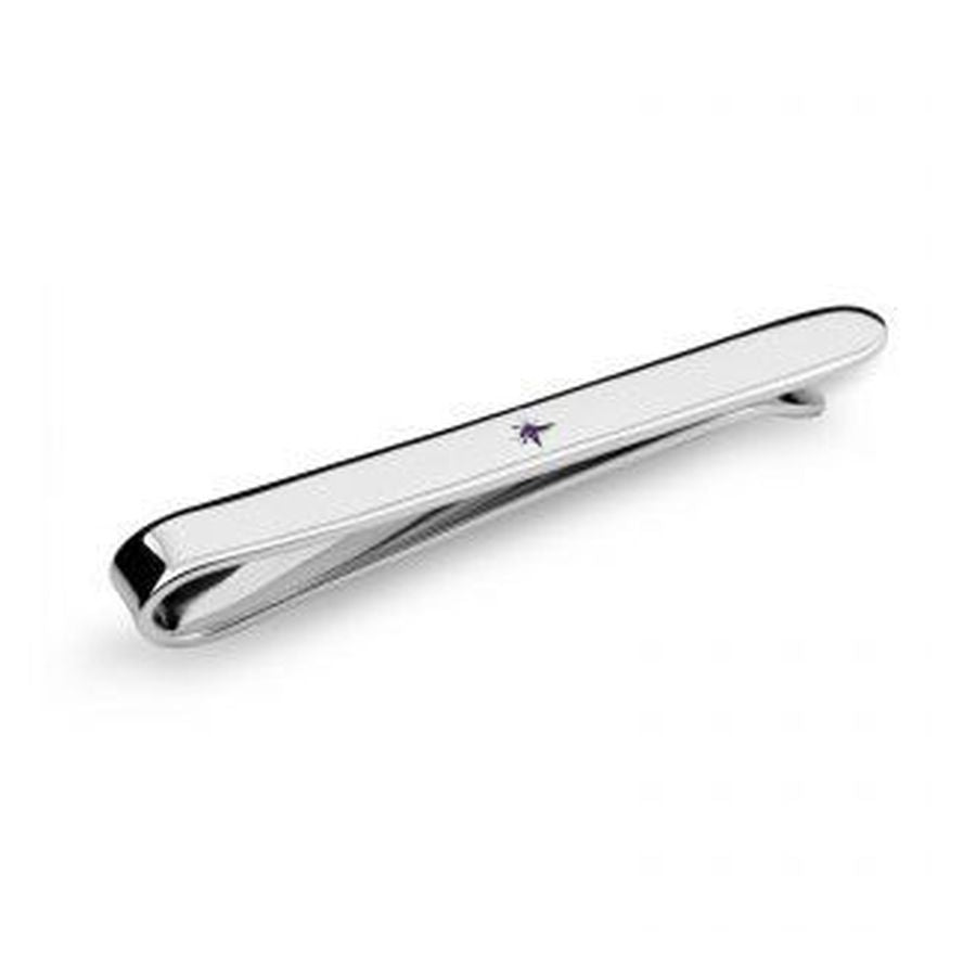 Silver Ruby Set Tie Slide