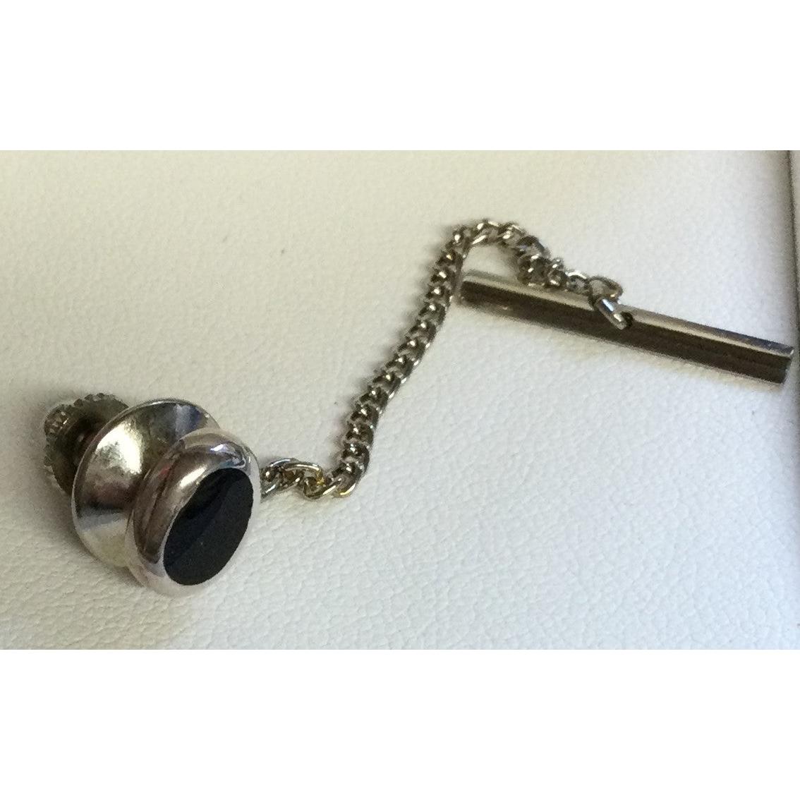 Silver Onyx Tie Pin