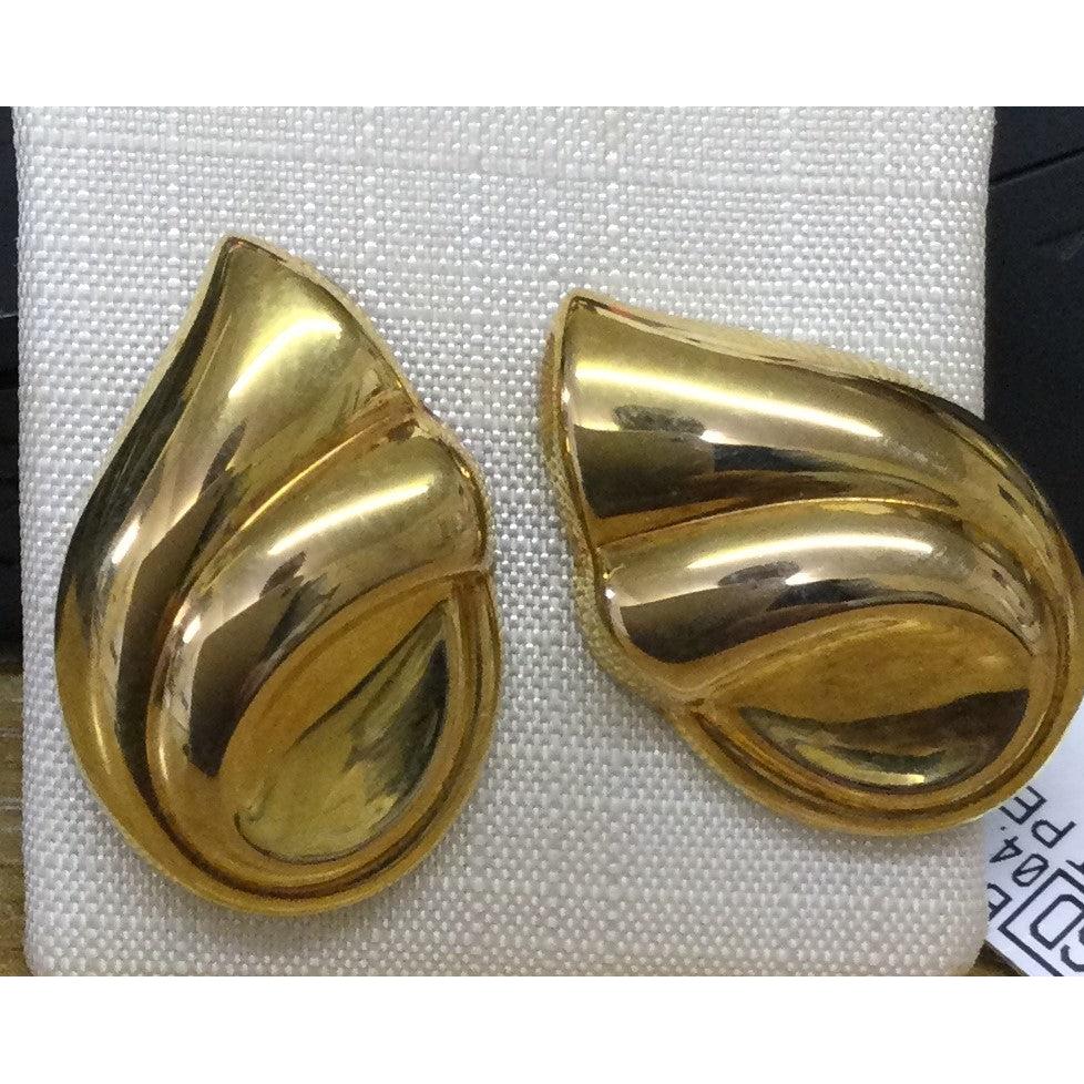 9ct gold  Pear Shaped Lge shl Stud