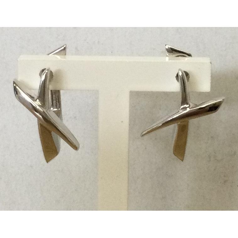 9ct White Gold Fancy Earrings Studs