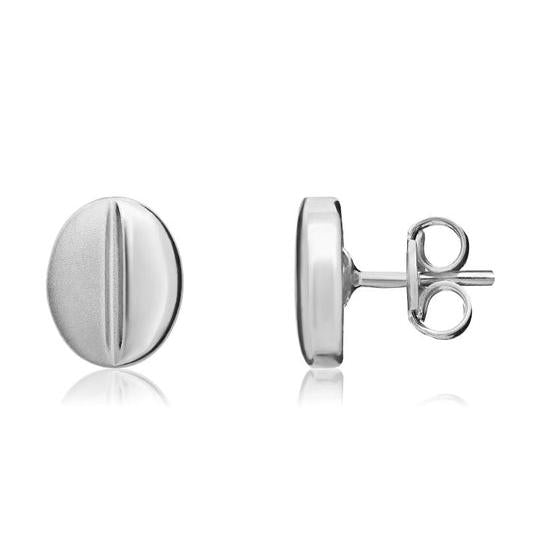 9ct White Gold Coffee Bean Stud earrings