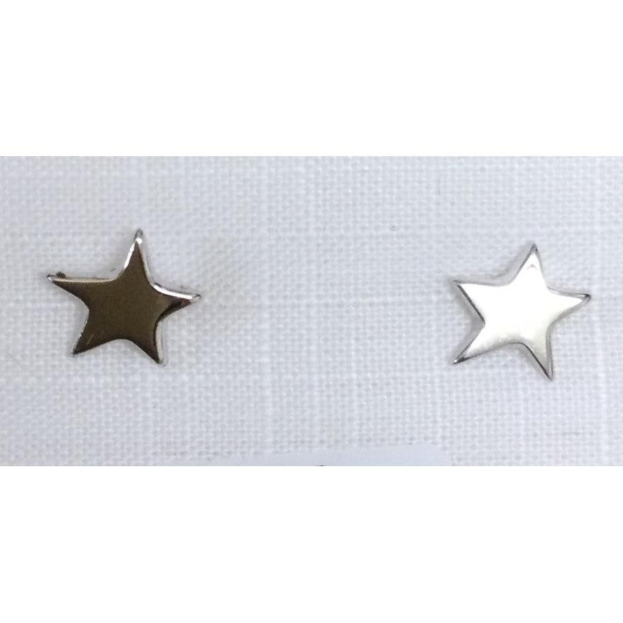 9ct White Gold Polished Star Stud