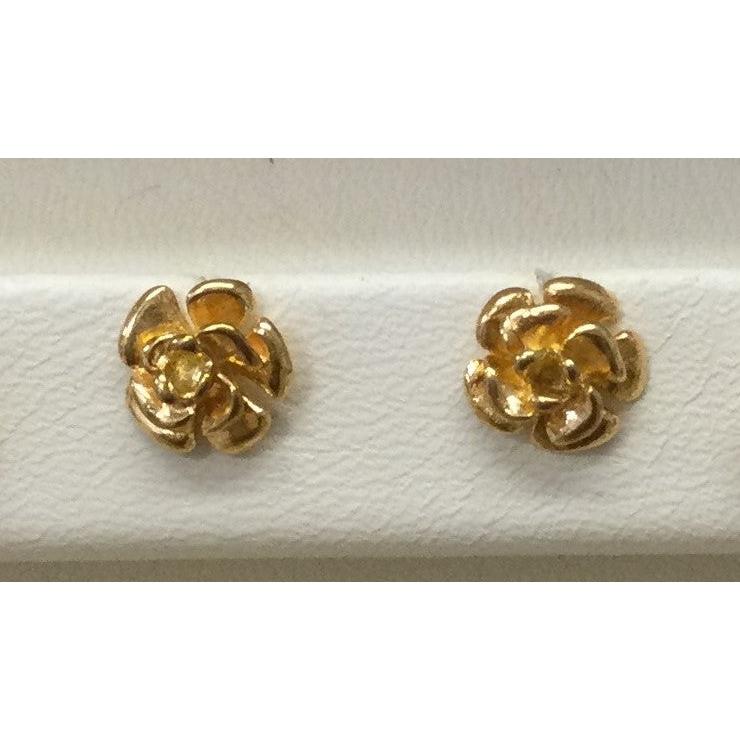 9ct Yellow Gold Rose Studs