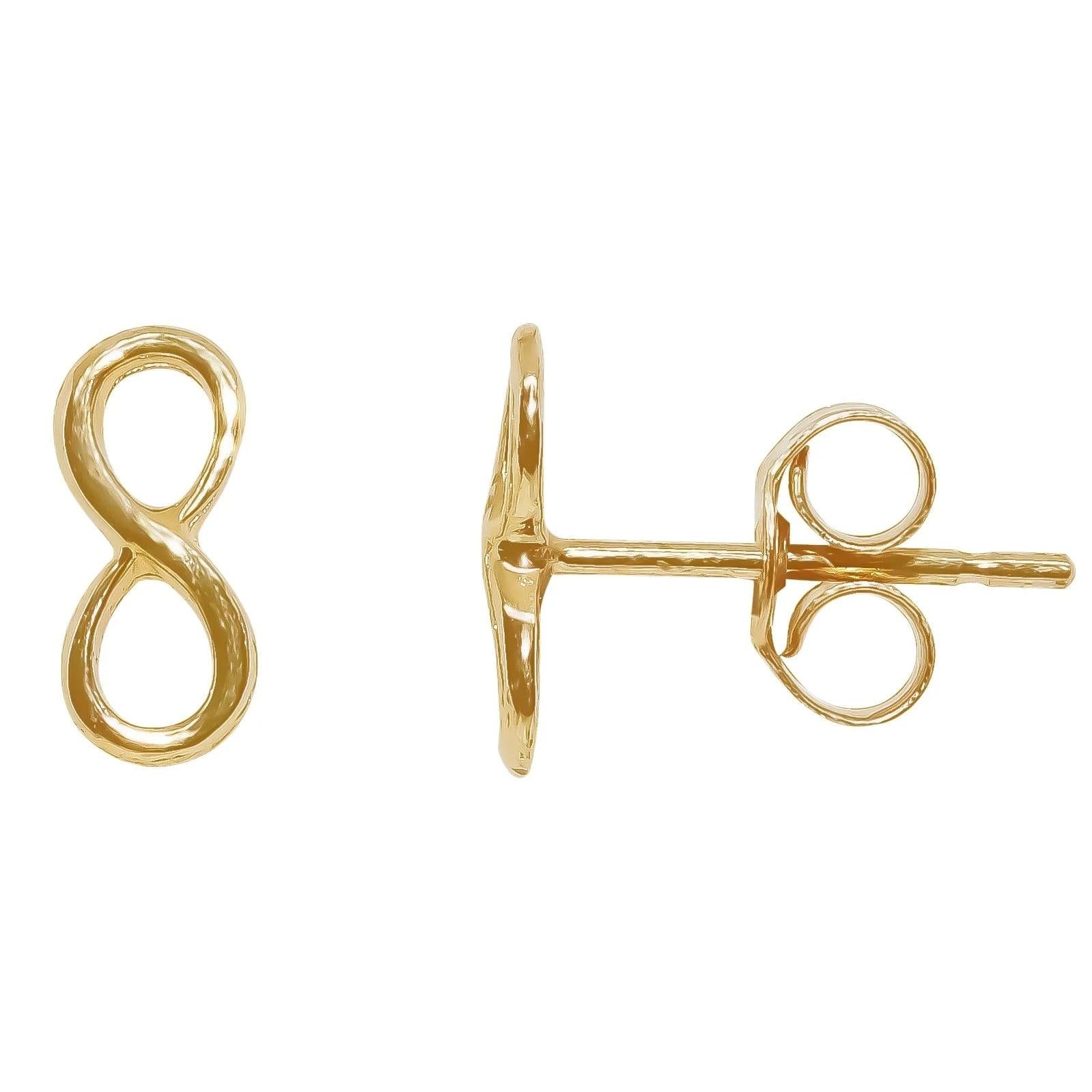 9ct Yellow Gold Small Infinity Stud