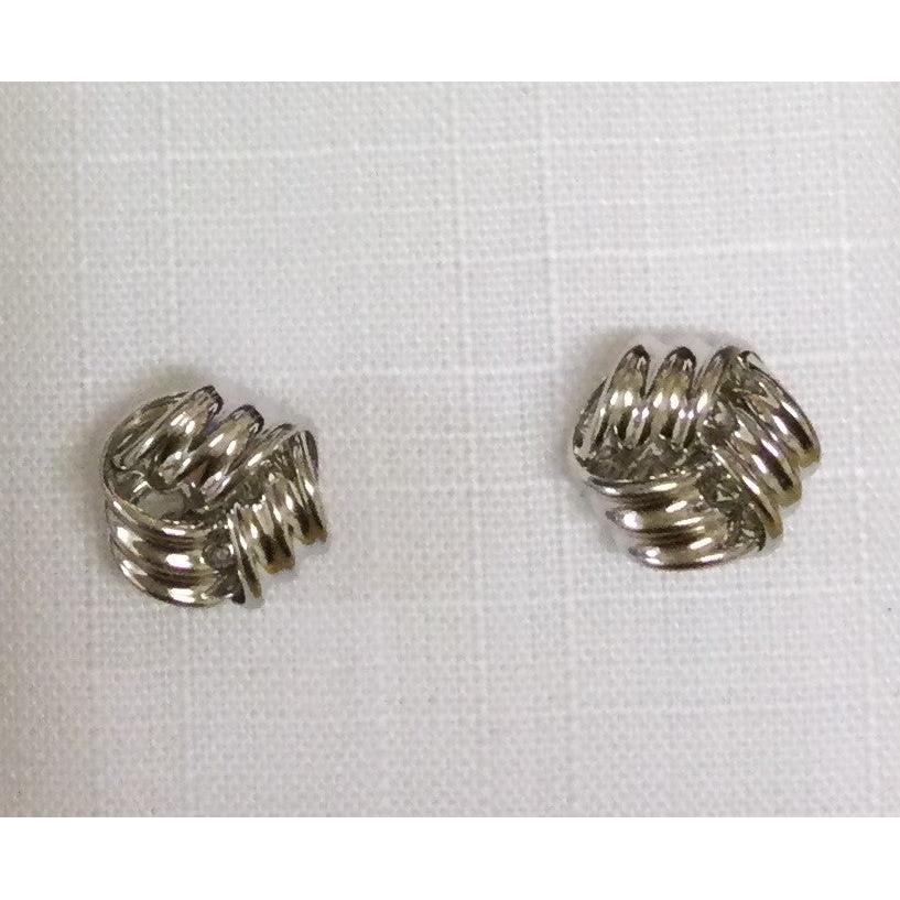 9ct White Gold Ribbon Knot Stud Earrings 8mm