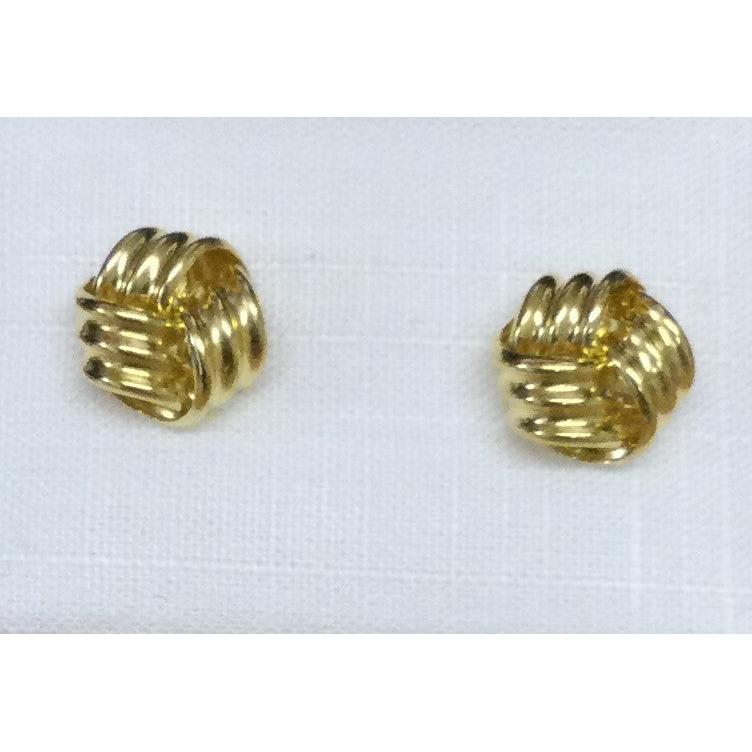 9ct Yellow Gold Ribbed Knot Stud