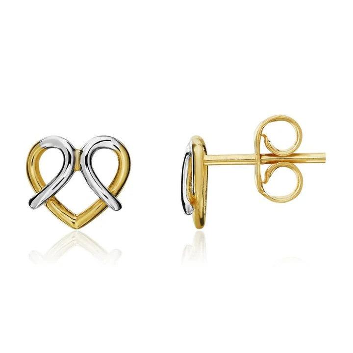 9ct White Gold Fcy Heart Stud