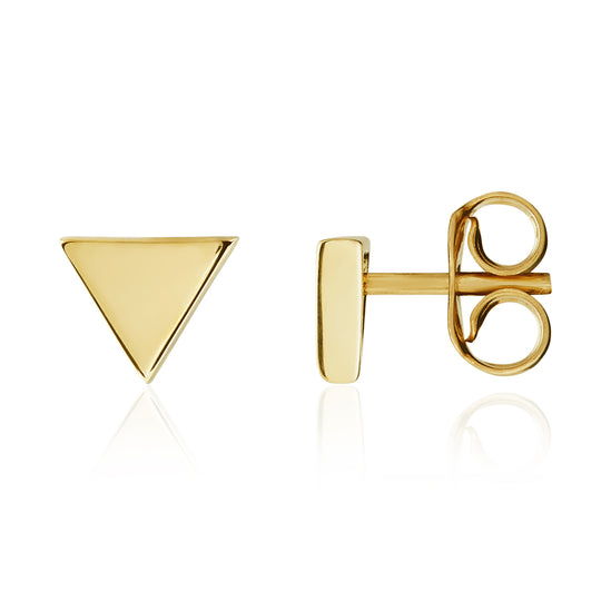 9ct Yellow Gold Polished Triangle Stud Earrings 6mm
